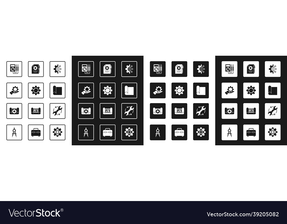 Algorithmengetriebe und Pfeile als Workflow einstellen vector image Algorithmengetriebe und Pfeile als Workflow einstellen