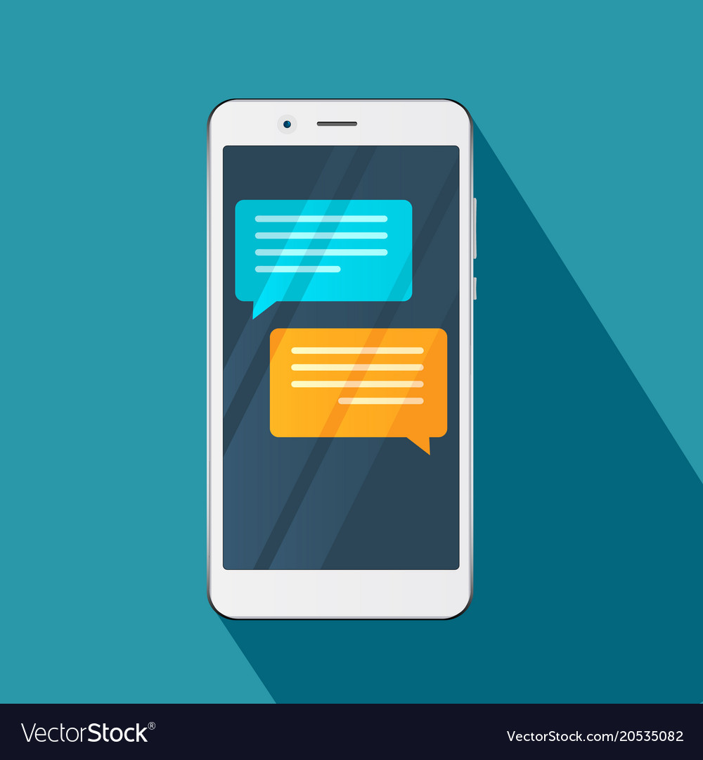 Smartphone chat messages notification Royalty Free Vector