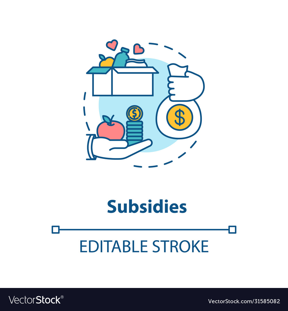 Subsidies concept icon Royalty Free Vector Image