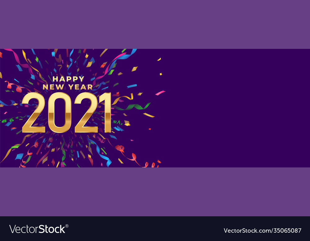 2021 celebration happy new year banner