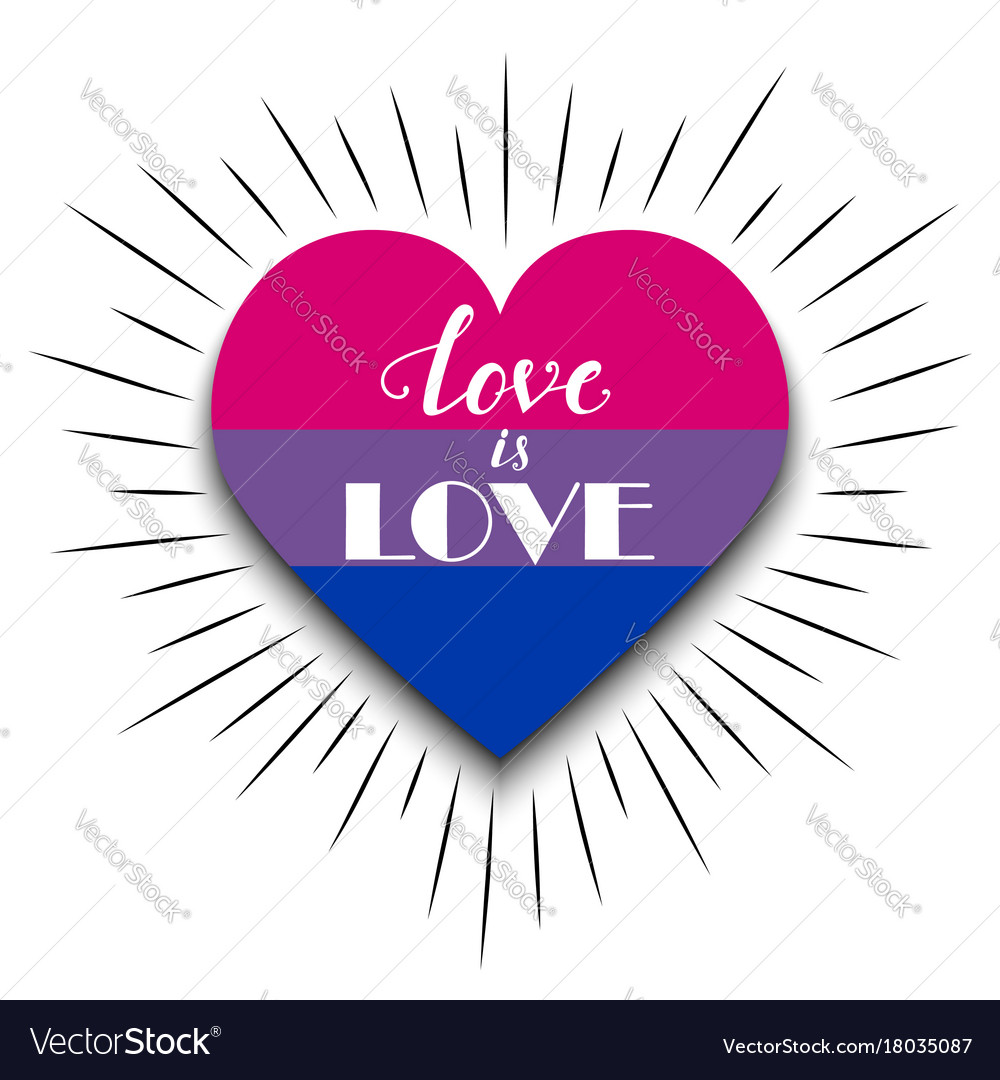 Bisexual heart on white background