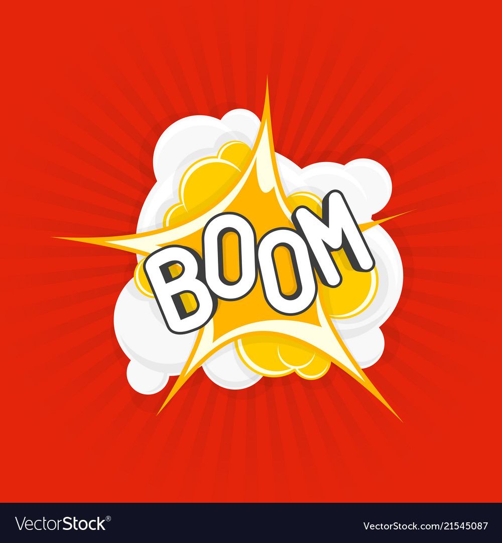Boom comic explosions vector image Boom comic explosions