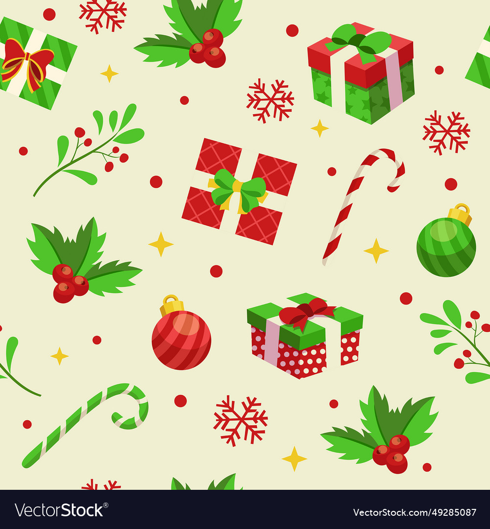 Christmas Gift Box Seamless Pattern Royalty Free Vector