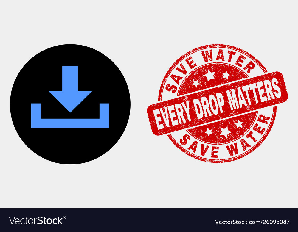 Download icon and grunge save water every