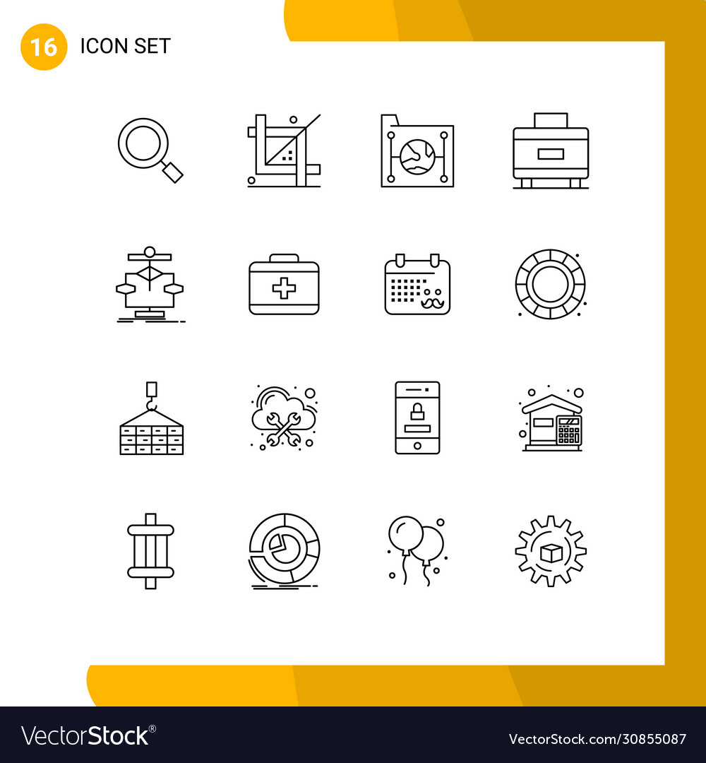 Editable line pack 16 simple outlines