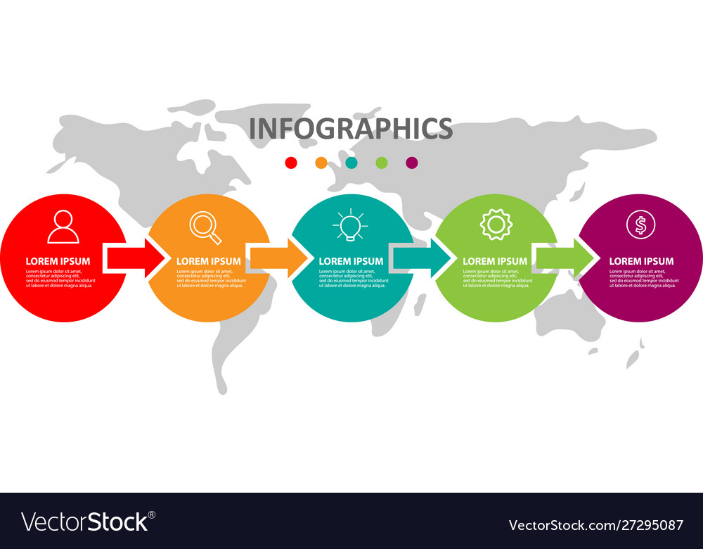 Infographic label design template with icons vector image Infographic label design template with icons