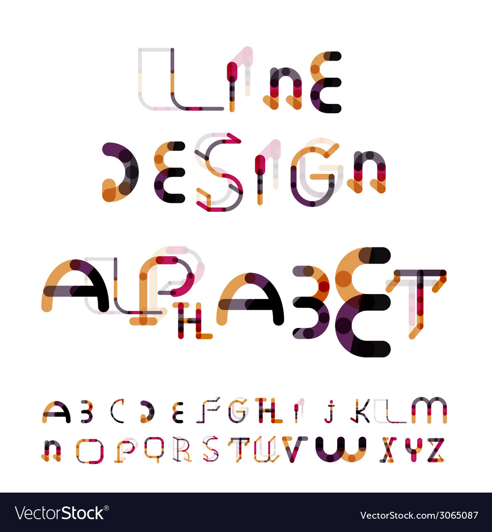 Minimal line design alphabet font typeface