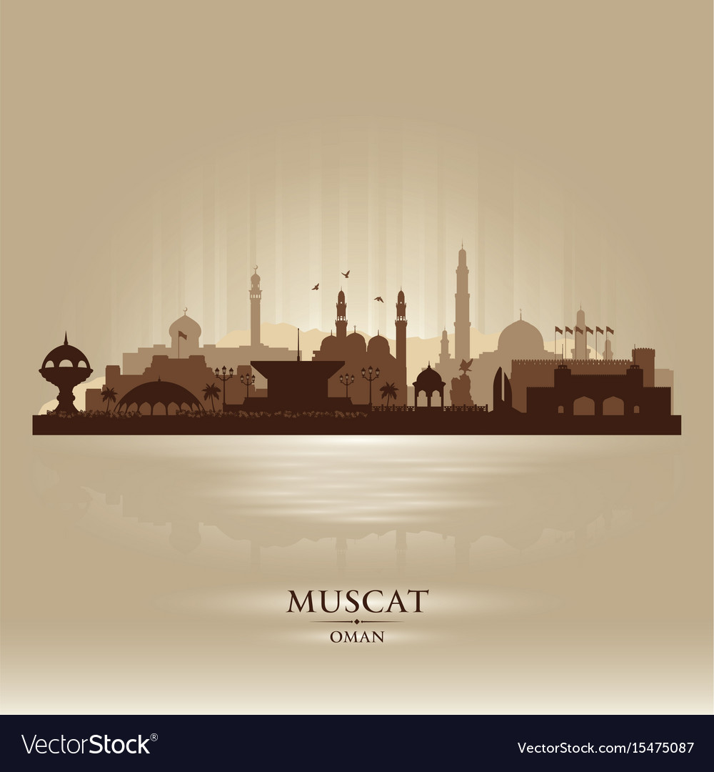 Muscat oman city skyline silhouette Royalty Free Vector