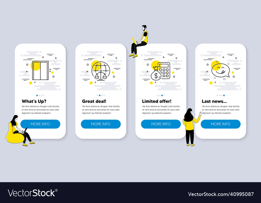 Set of technology icons related vector image Set of technology icons related