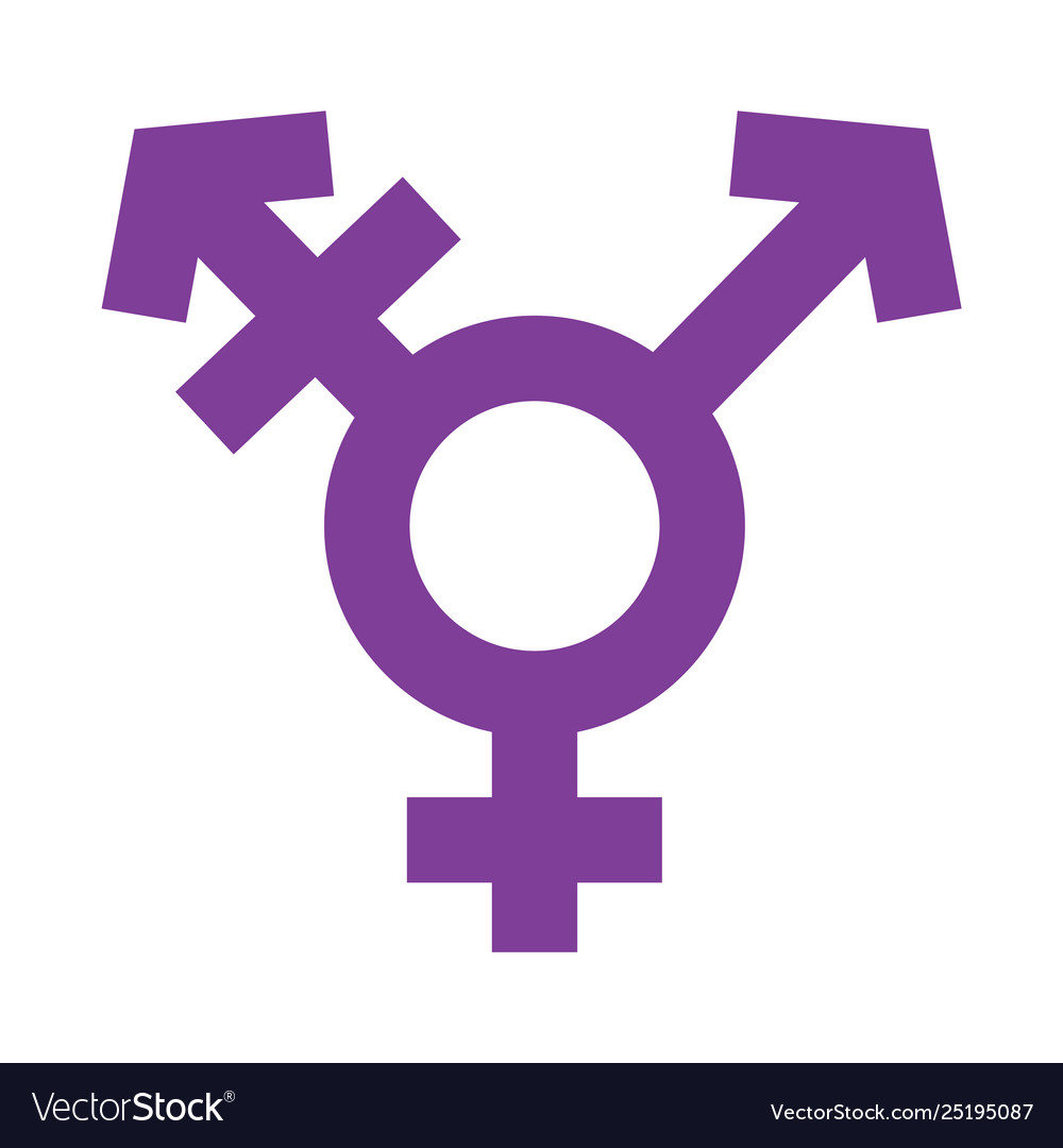 Transgender symbol in simple outline violet color