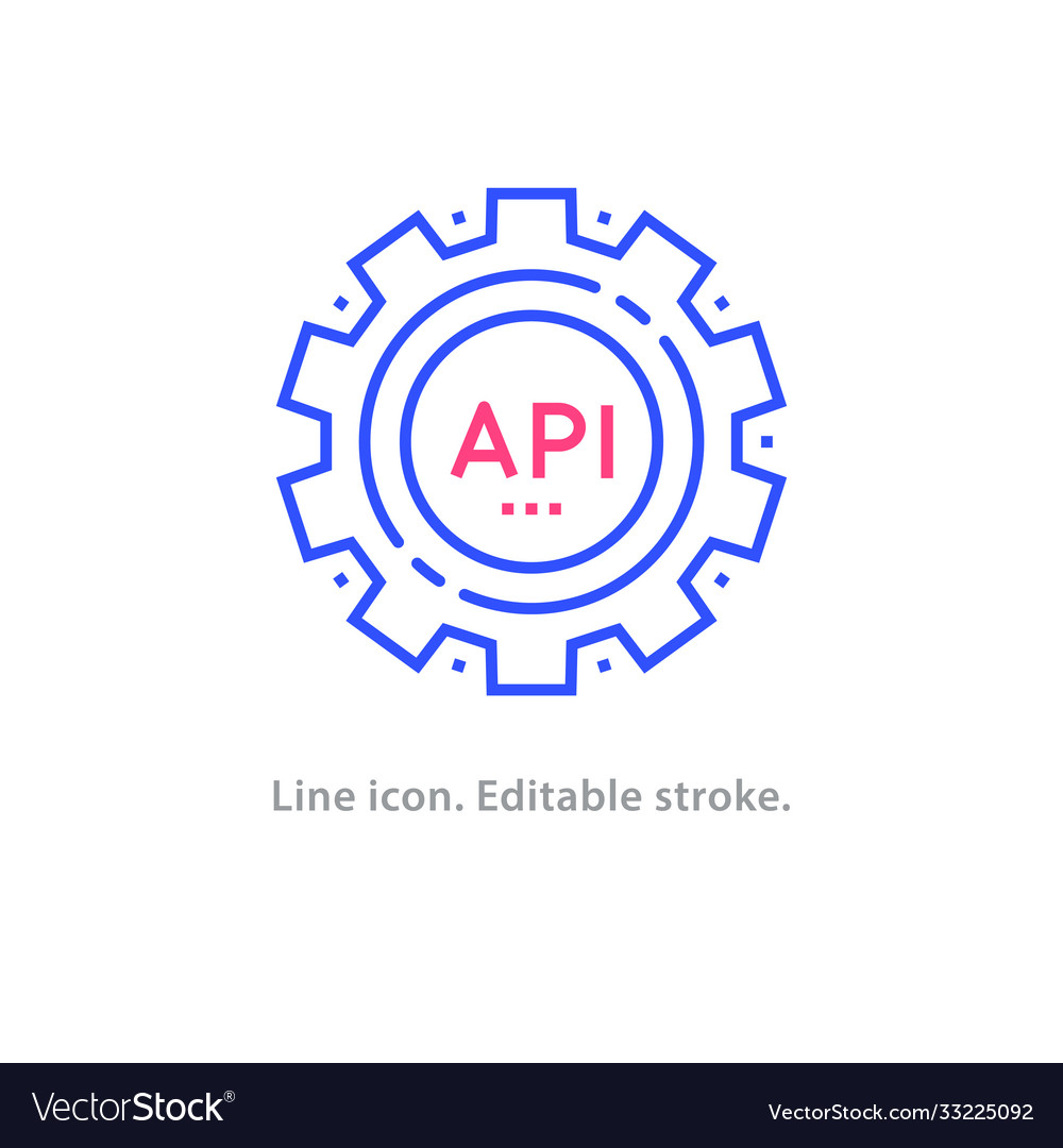 Api line icon on white background editable stroke Vector Image