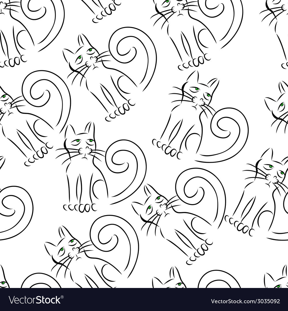 Cat outline Royalty Free Vector Image - VectorStock