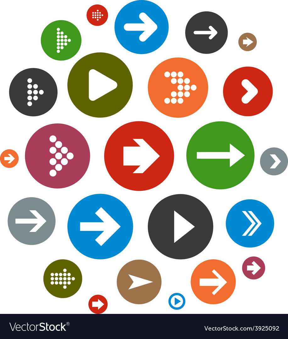 Cloud set of round modern arrow icons Royalty Free Vector