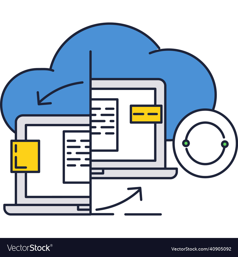 Cloud synchronize icon content data syncing