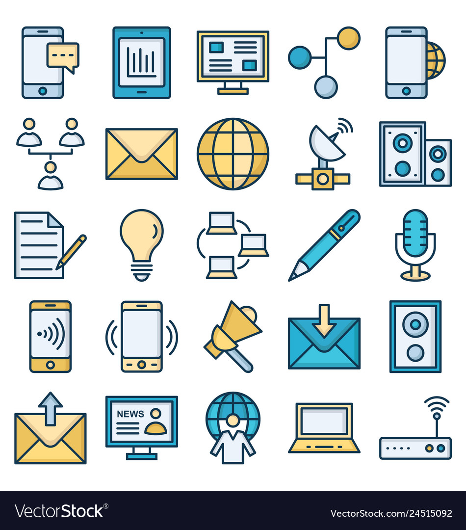 Communication and digital devices isolated Vector Image
