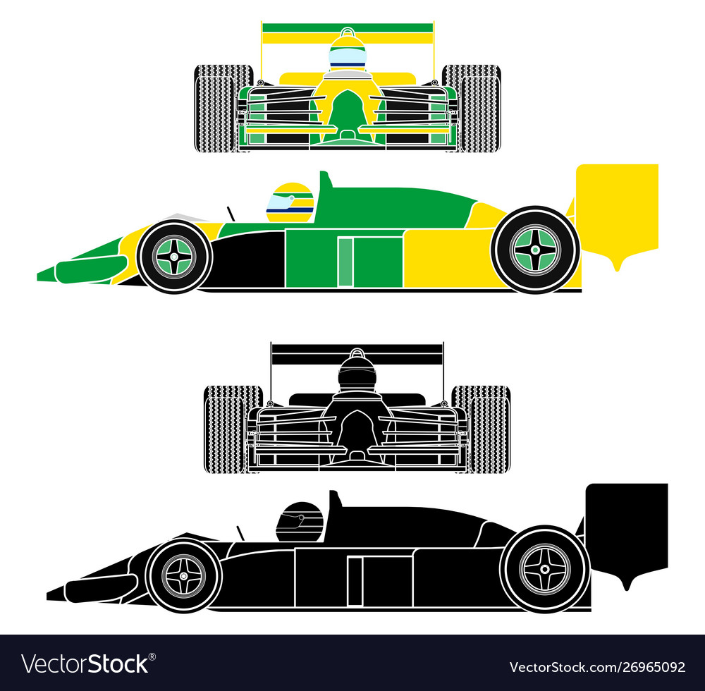 Famous race car brazilian colors flag without