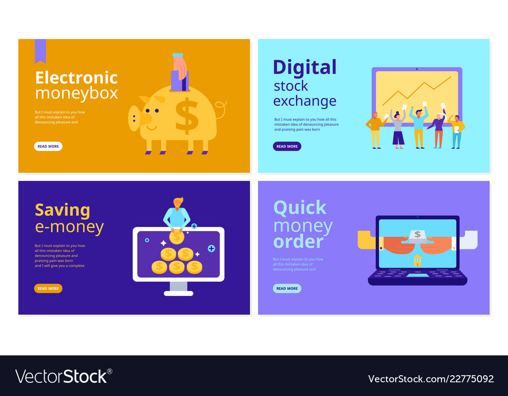 Finance Banners Set Royalty Free Vector Image Vectorstock