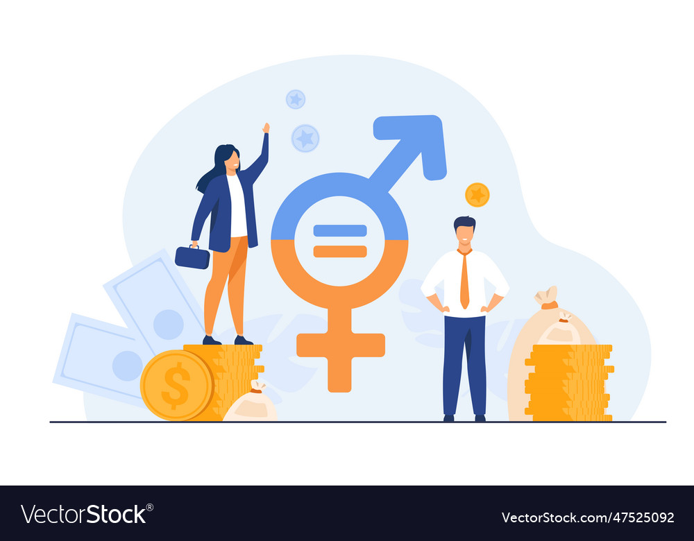 Gender Wage Equality In Business Royalty Free Vector Image 1586