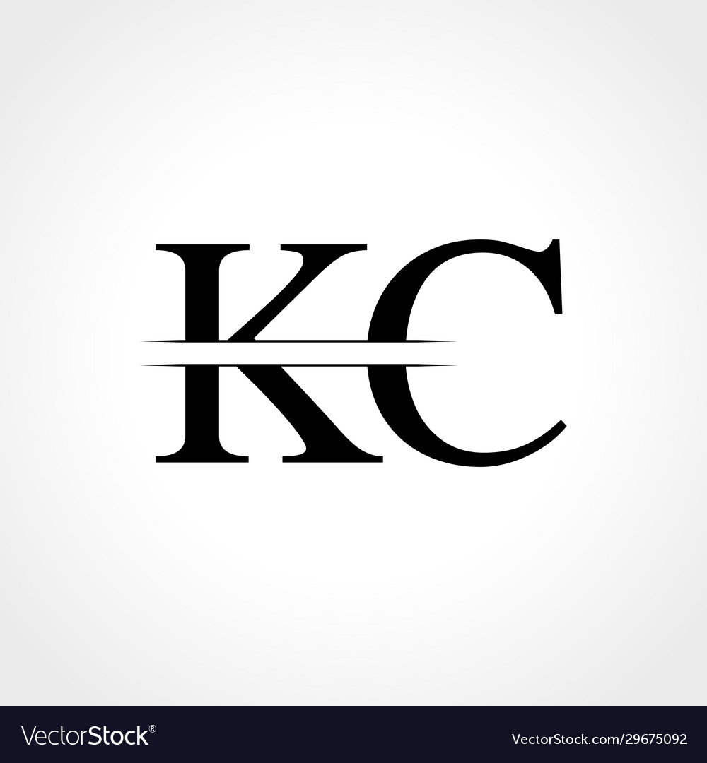 Initial kc letter logo design abstract Royalty Free Vector