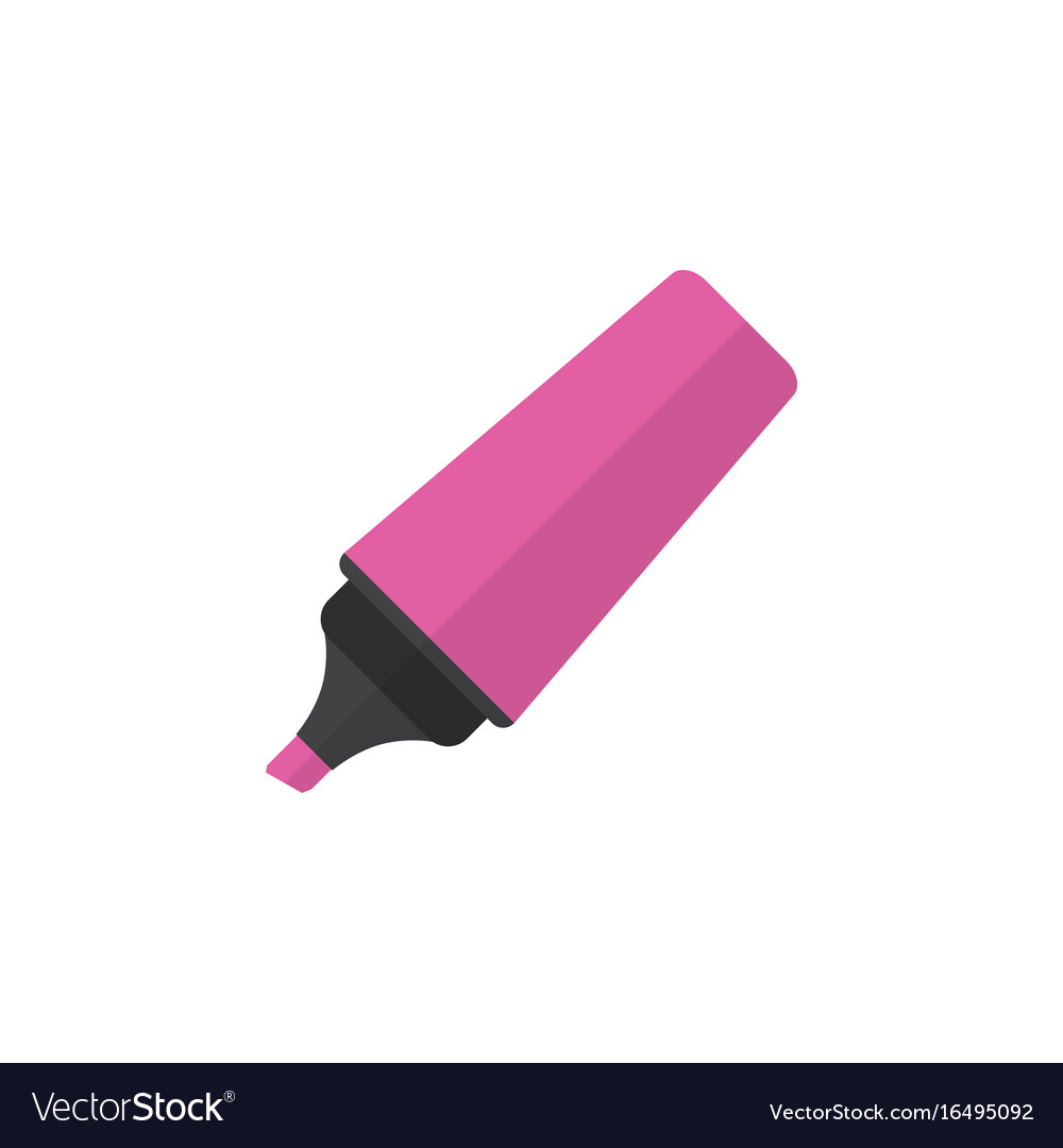 Isolated highlighter flat icon marker