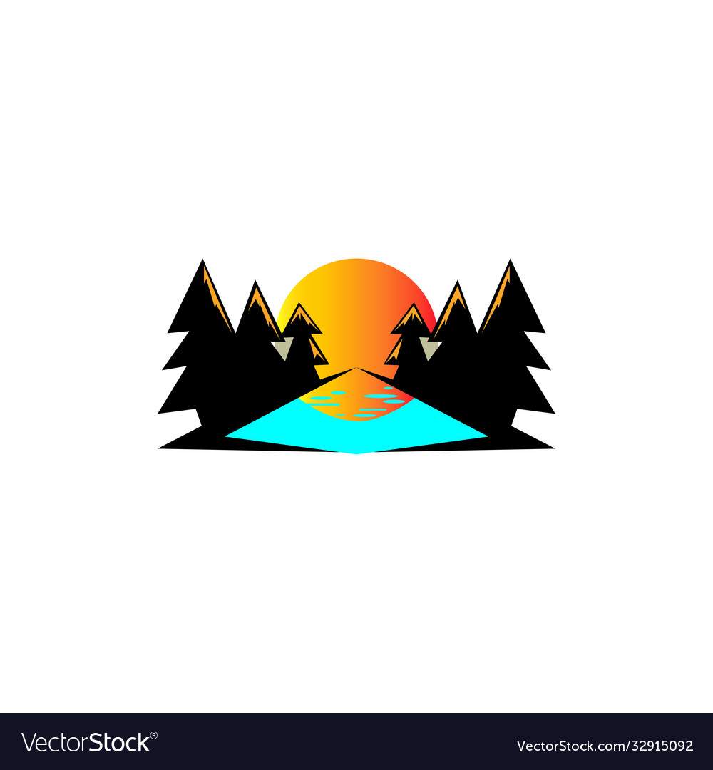 Logo Sonnenuntergang Natur buntes Design