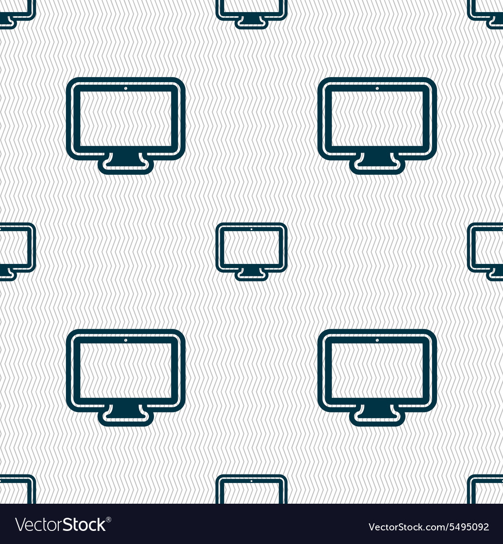 Monitor icon sign seamless pattern with geometric