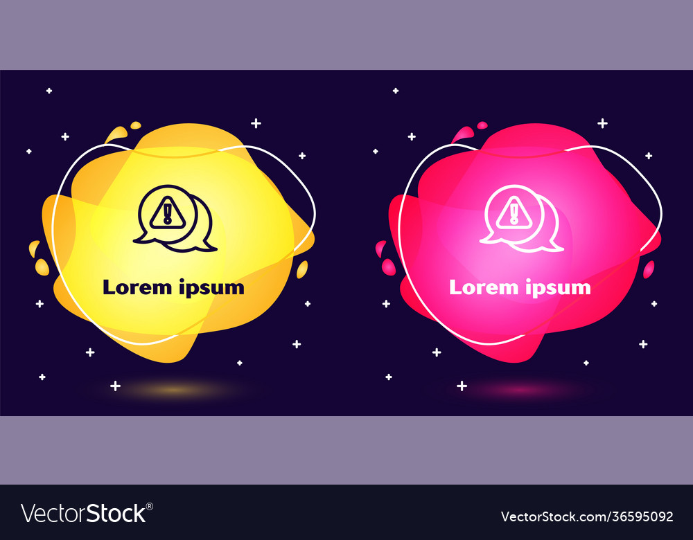 Set line exclamation mark in triangle icon vector image Set line exclamation mark in triangle icon
