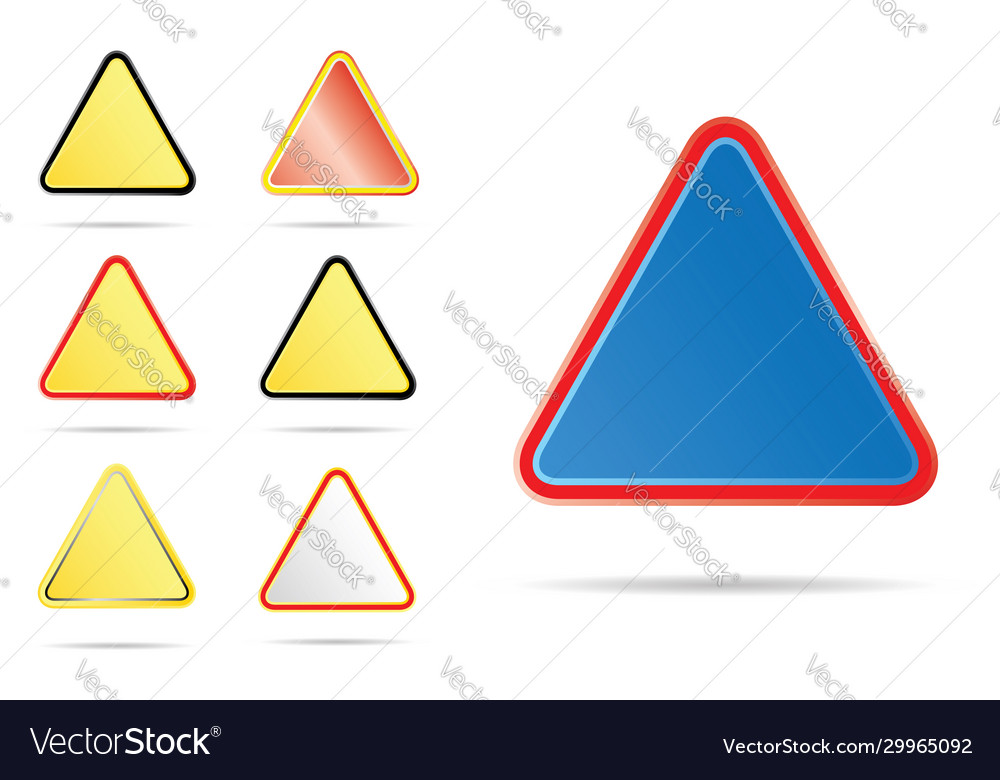 Triangle Road Signs Royalty Free Vector Image Vectorstock