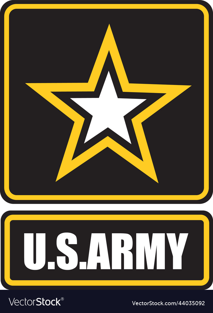 Usarmy and five-pointed star sticker Royalty Free Vector