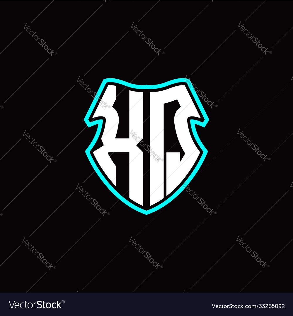 X q initial logo design with a shield shape vector image X q initial logo design with a shield shape