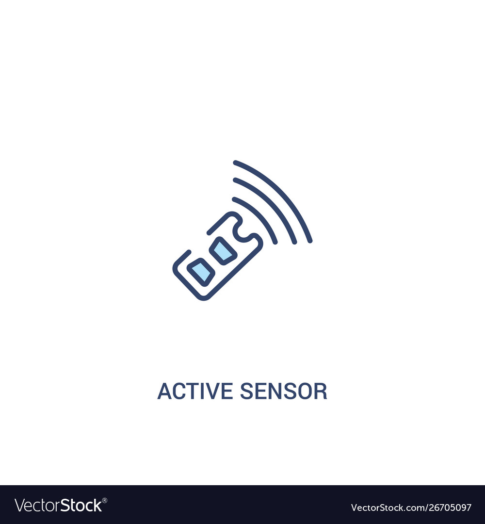 Active sensor concept 2 colored icon simple line