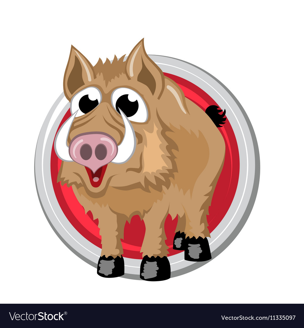 Boar orient horoscope sign isolated in circle