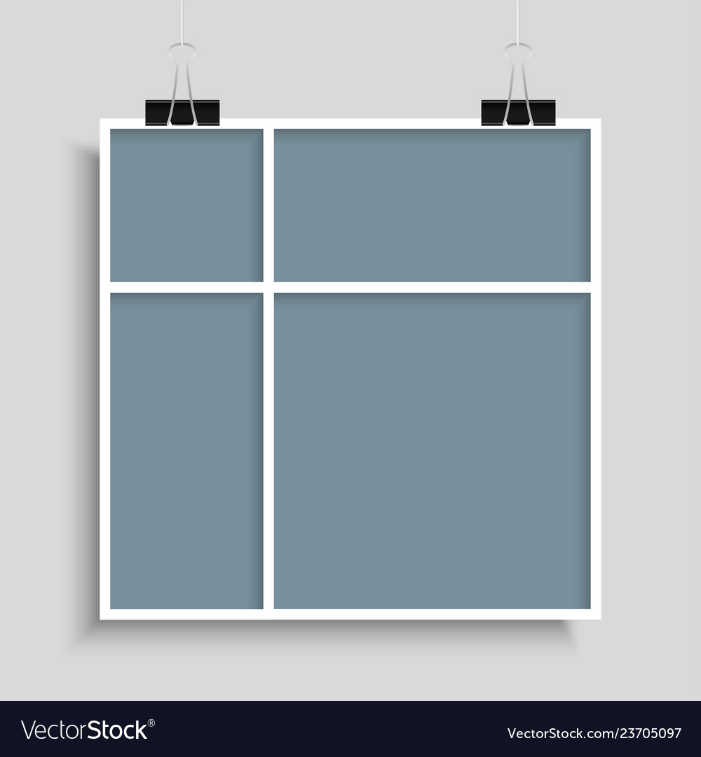 Collage Four Frame Photo Part Picture Image Vector Image