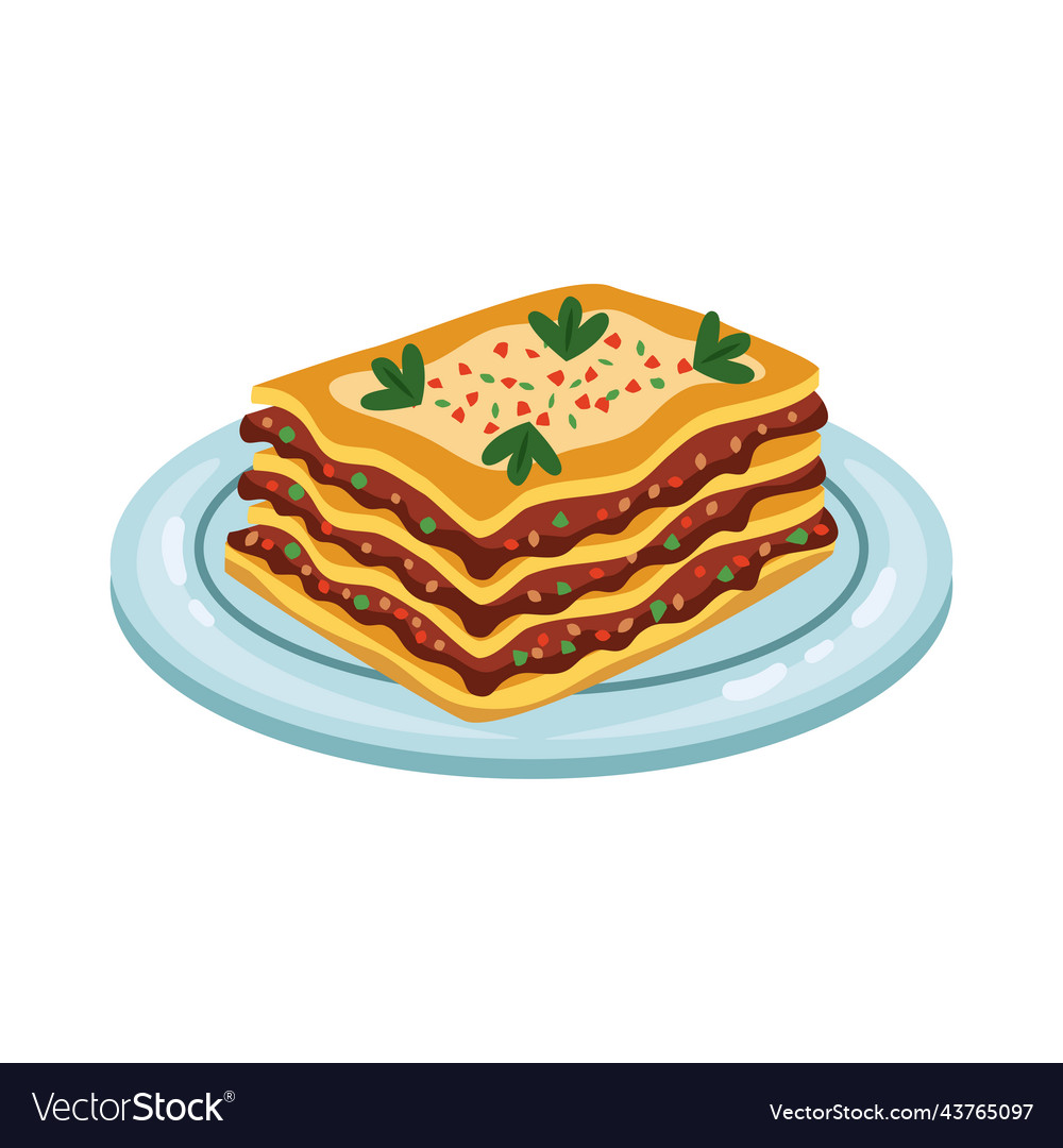 Delicious lasagna italian food Royalty Free Vector Image