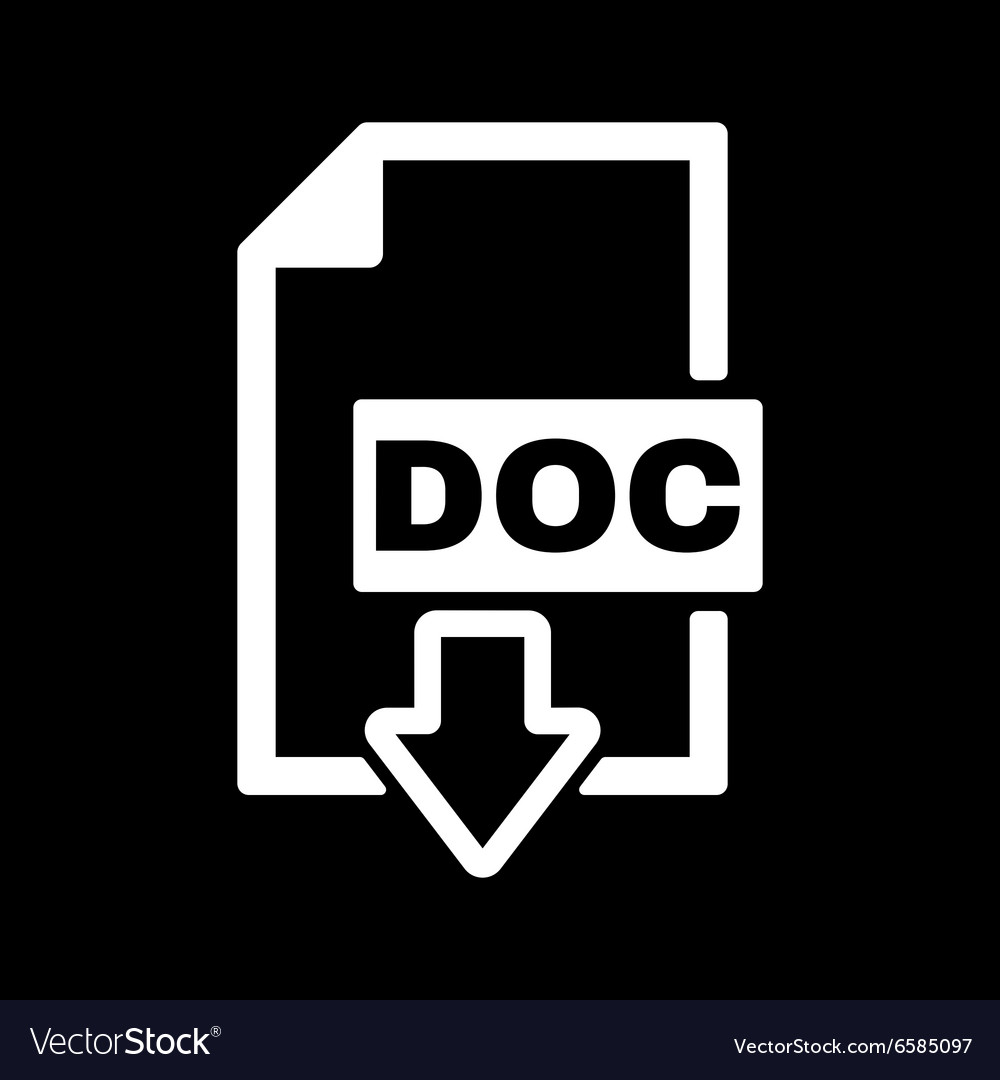 Doc icon text file format symbol flat