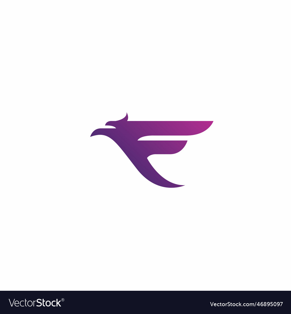 F eagle logo design falcon initial Royalty Free Vector Image