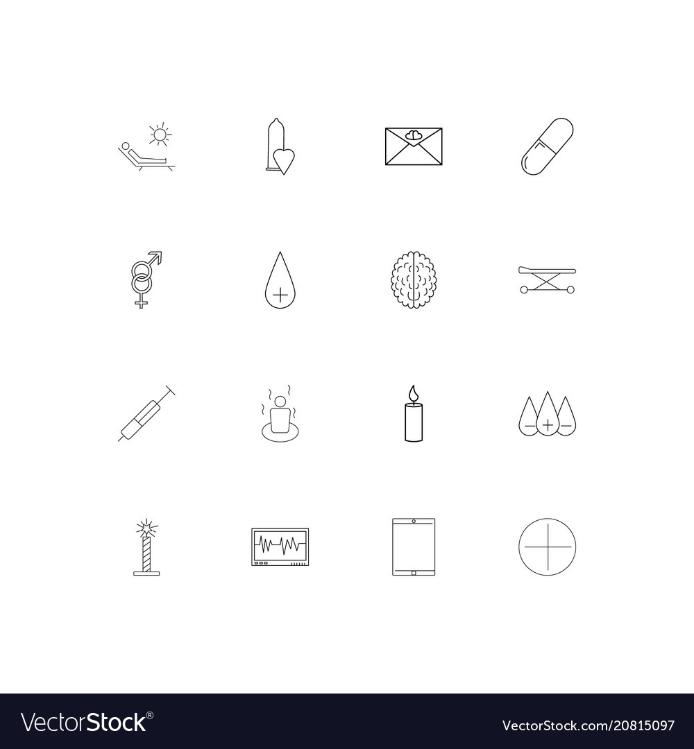 Healthcare and medical linear thin icons set