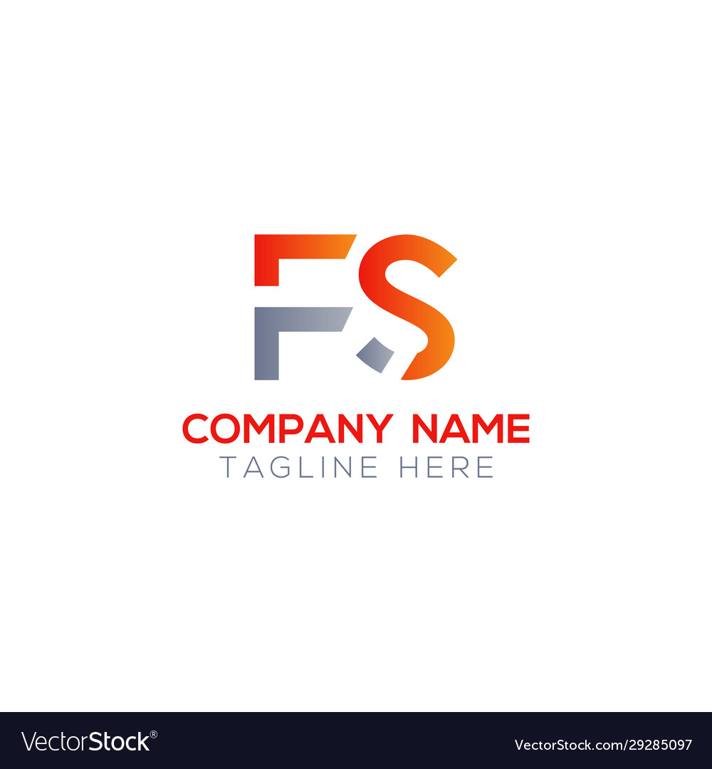 Initial letter fs logo design template creative Vector Image