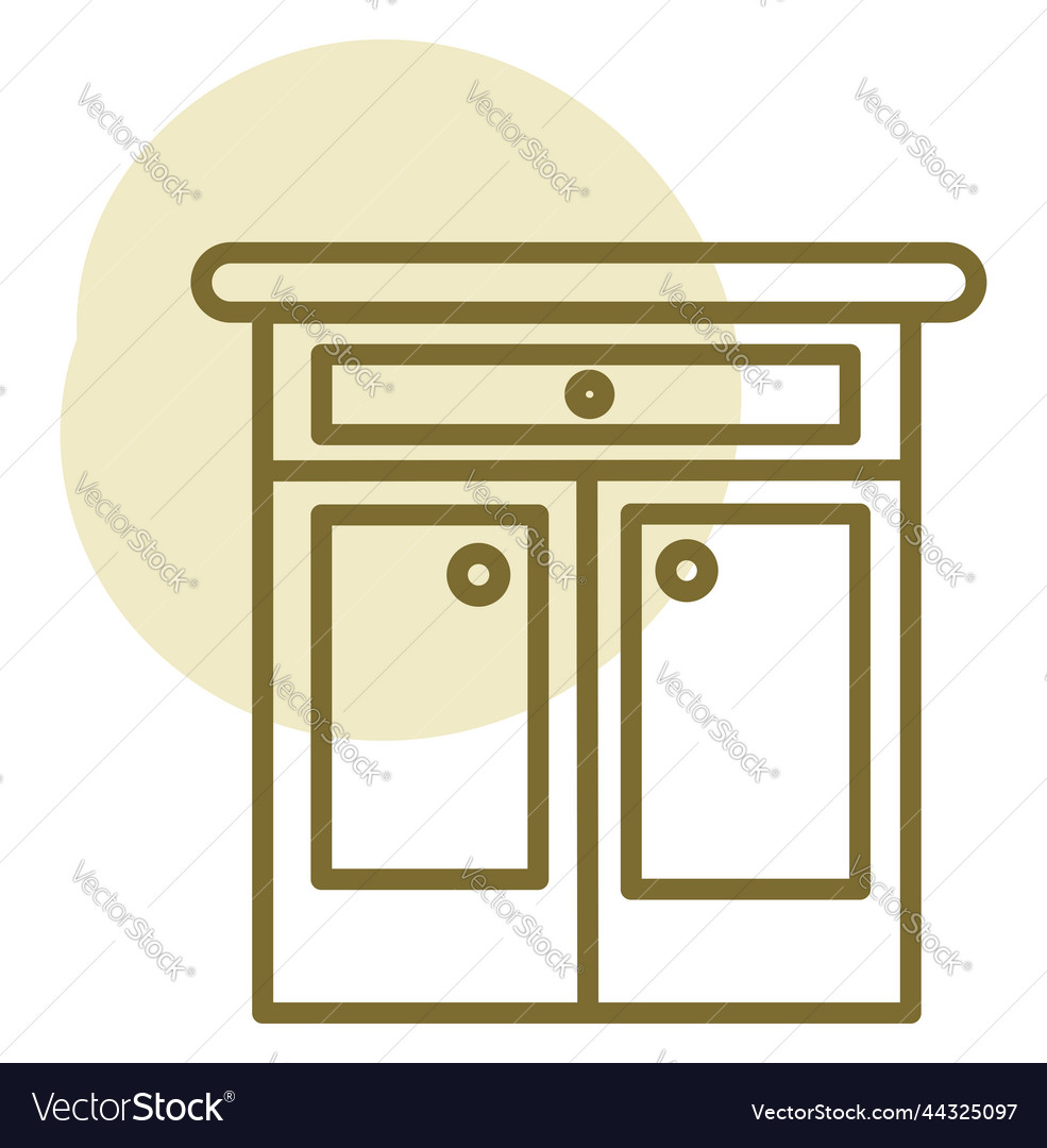 Kitchen counter top on a white background Vector Image