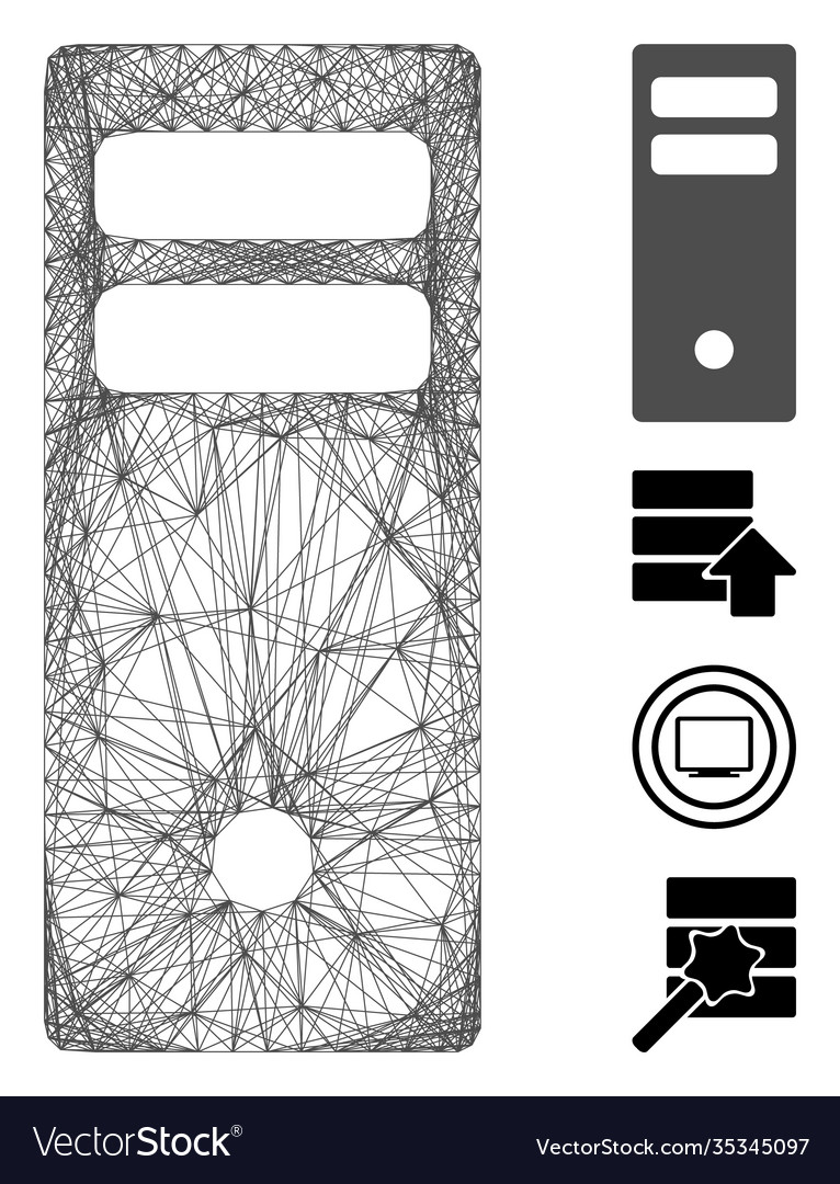 Linear server mainframe mesh vector image Linear server mainframe mesh