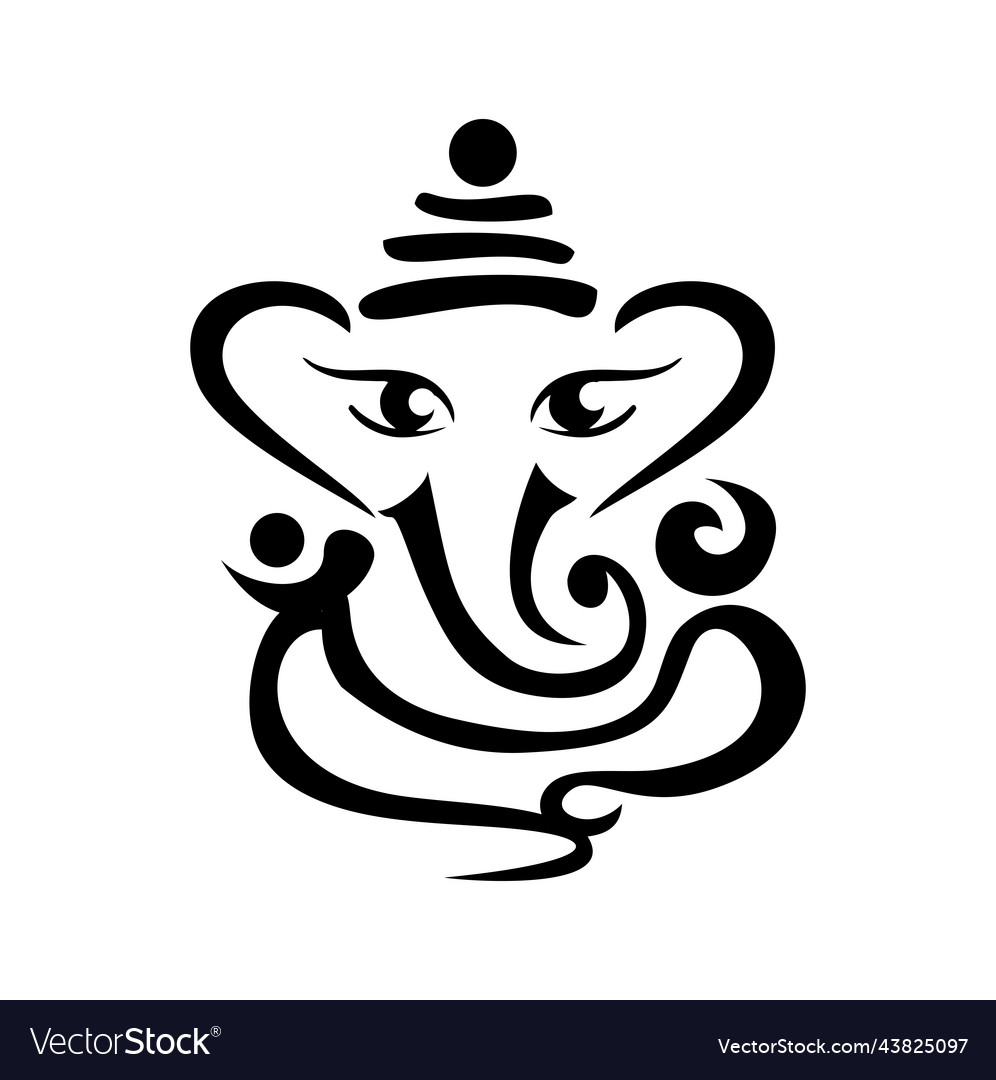 Lord ganesh puja chaturthi sign Royalty Free Vector Image