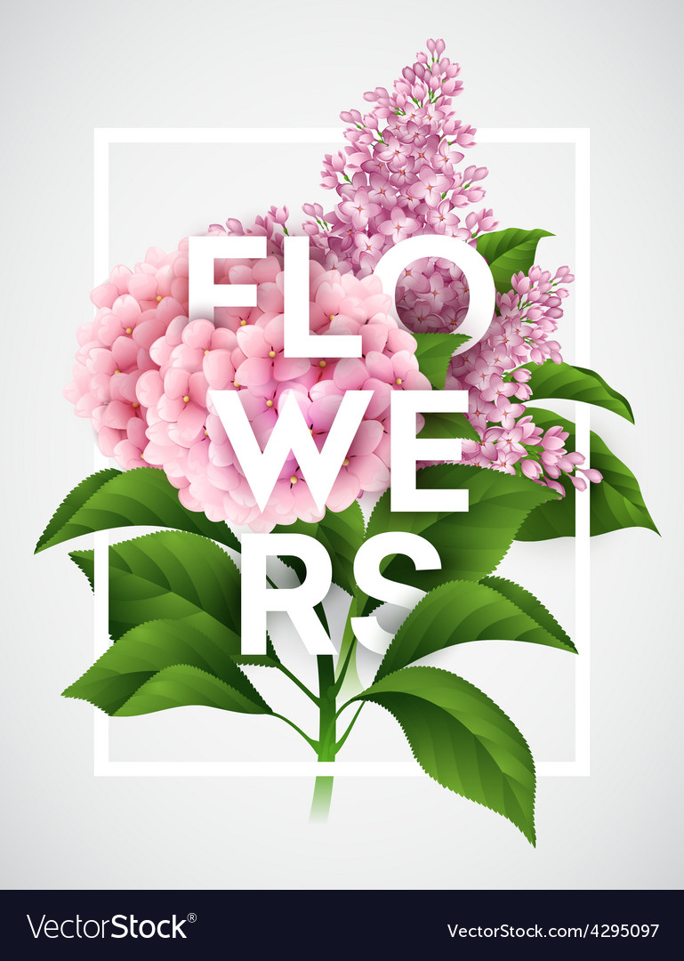 Stylish poster with beautiful flowers Royalty Free Vector