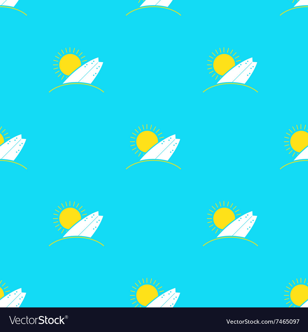 Surfboards and sun seamless pattern