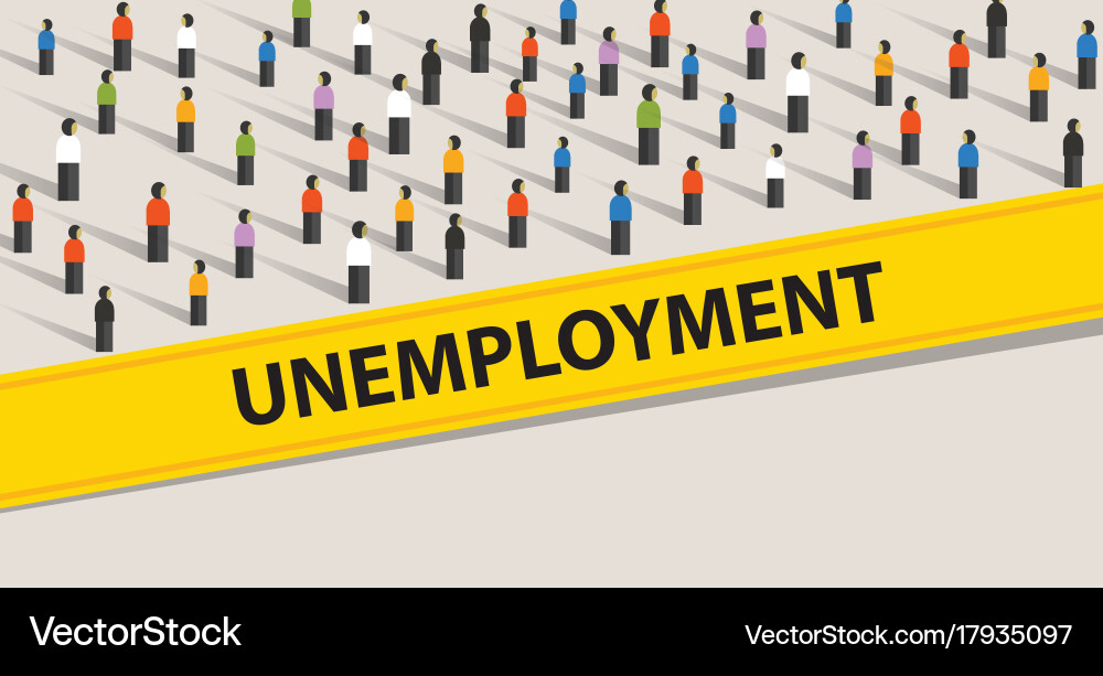 Unemployment rate people protesting crowd Vector Image