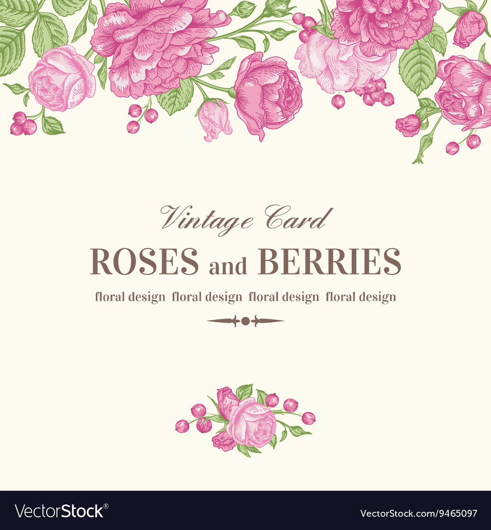 Vintage wedding card Royalty Free Vector Image