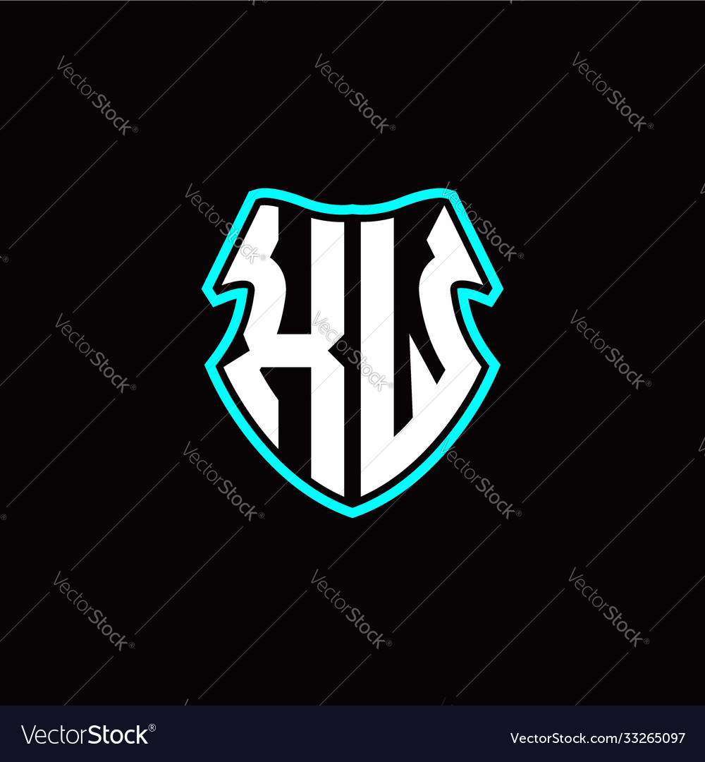 X w initial logo design with a shield shape vector image X w initial logo design with a shield shape