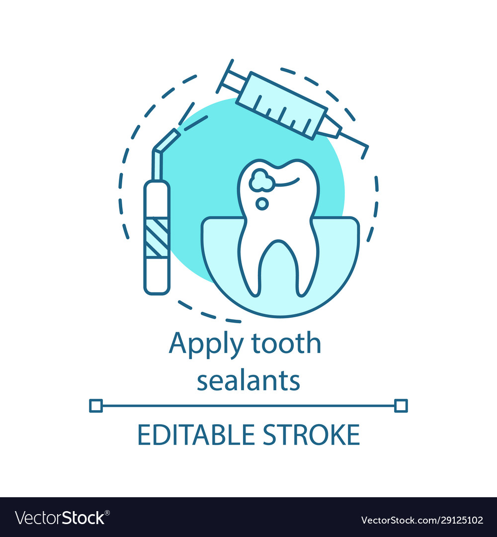 Apply tooth sealants concept icon