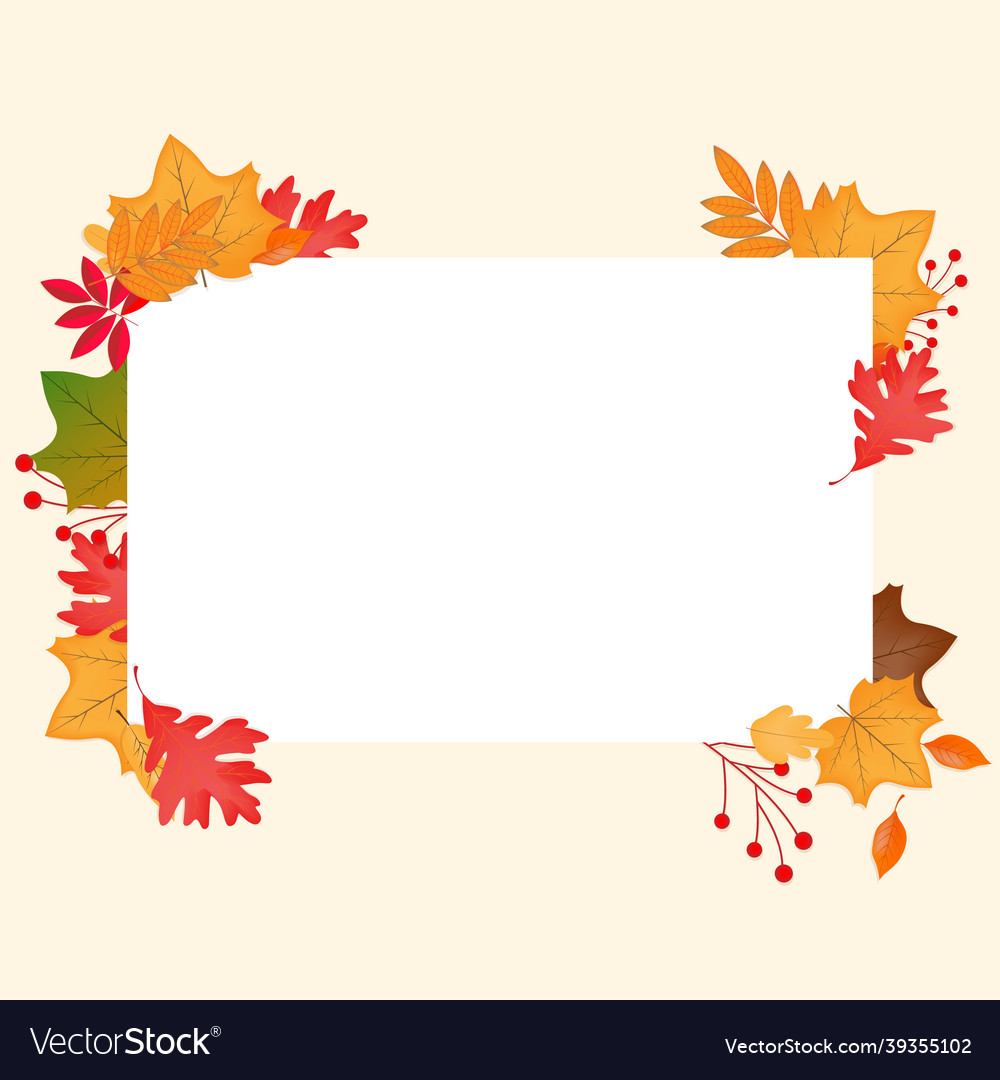 Autumnal frame with maple leaves