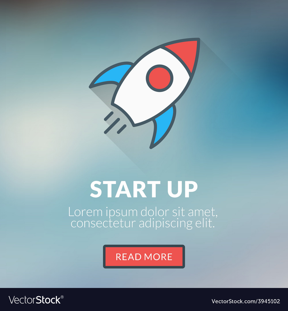 Flat design concept for start up with blurr