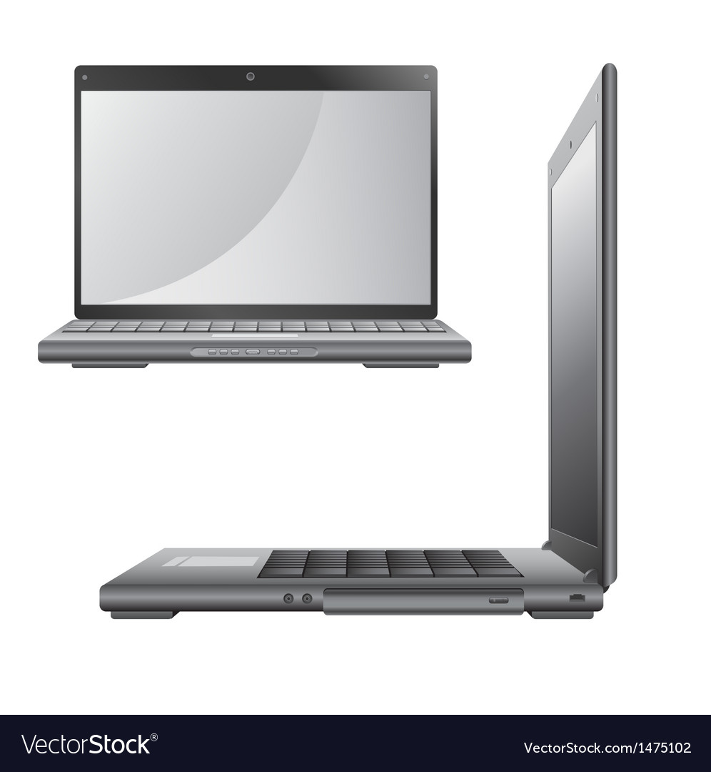 Laptop Computer - Front & Side View